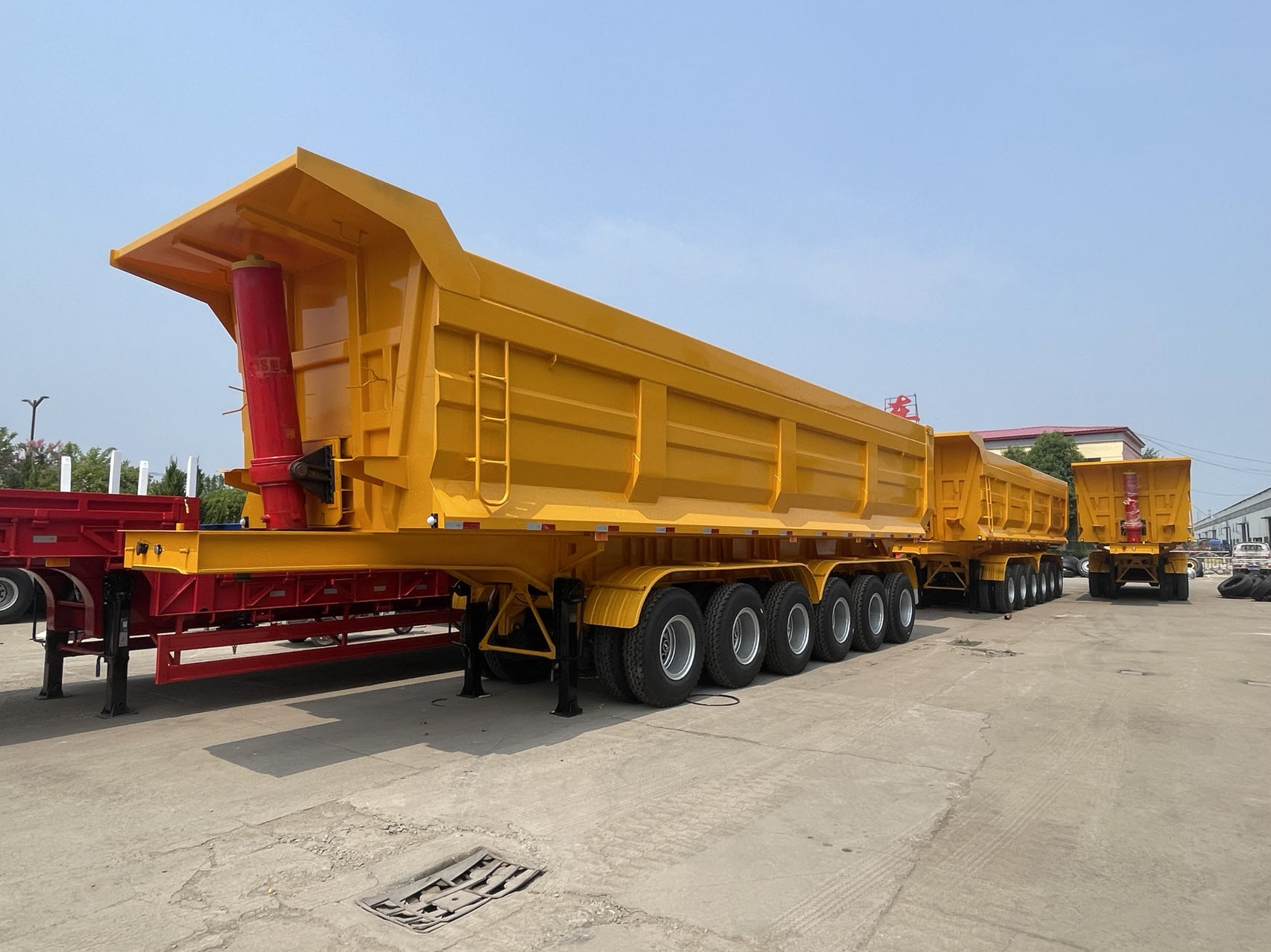 Chinese Manufacturer 6Axle 70tons Hydraulic Lifting Dump Back semi Trailer