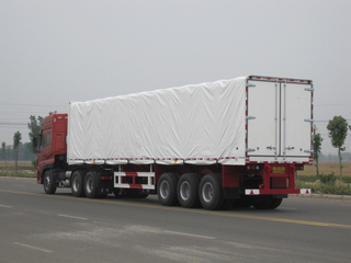 3 Axle Curtain Van Semi trailer Cargo Transport Box Body Truck Trailer