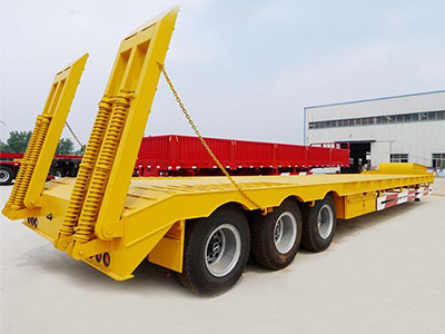 Low Price 3 Axle 60 Ton Low Bed Truck Semi Trailer
